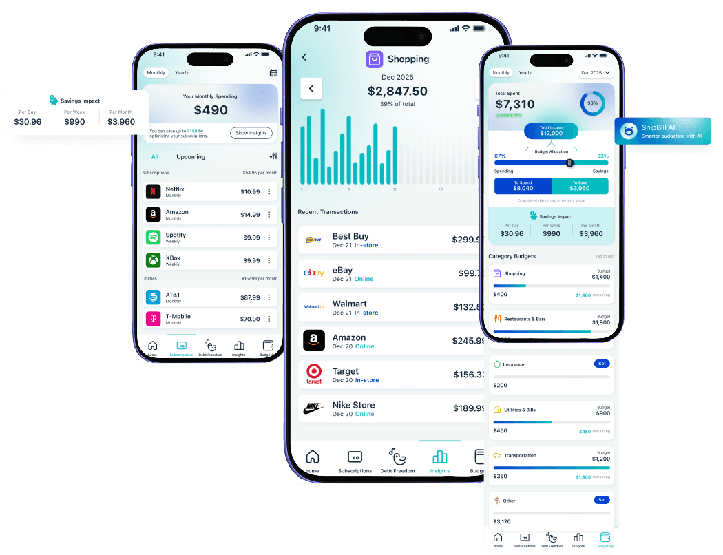 SnipBills App Preview